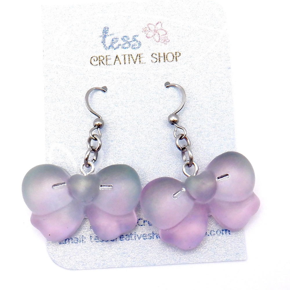 Handmade Resin Bow Earrings NEW